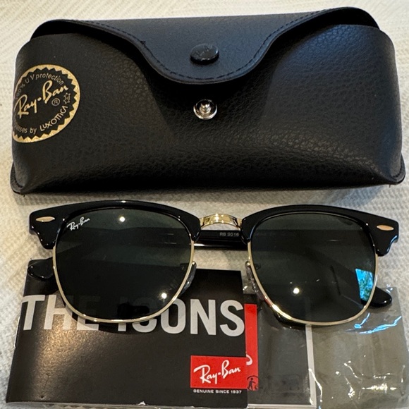 Never Worn Ray Ban Black & Golf Clubmasters - Picture 2 of 4